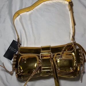Gold Chrome Ego Shoulder Bag